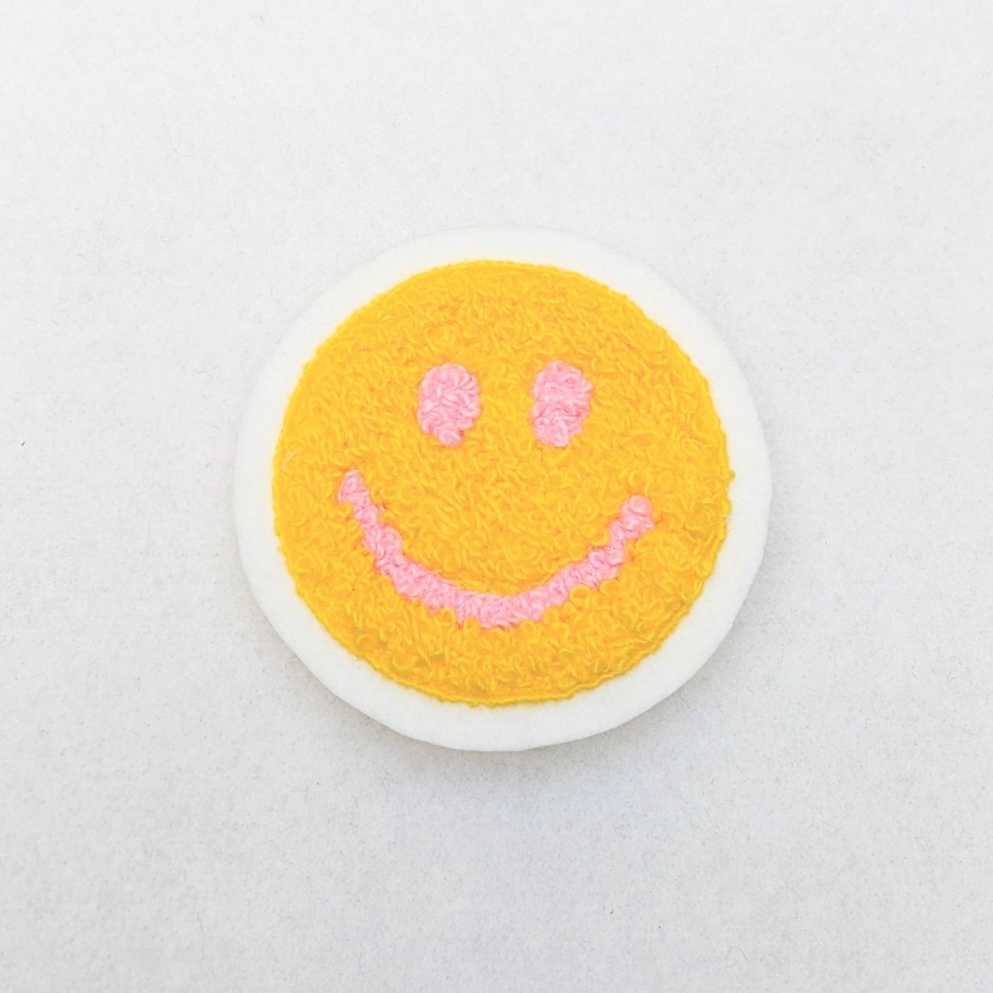 3 Inch Smiley Face Chenille Patch - Sew On - Pinsetter Alley
