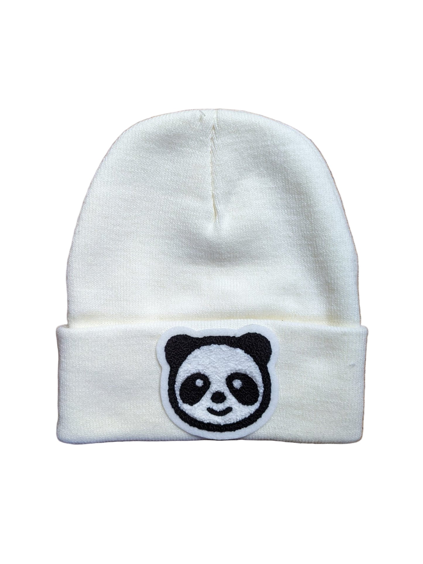 Beanie With Fuzzy Chenille Panda Face - Stocking Cap - Pinsetter Alley