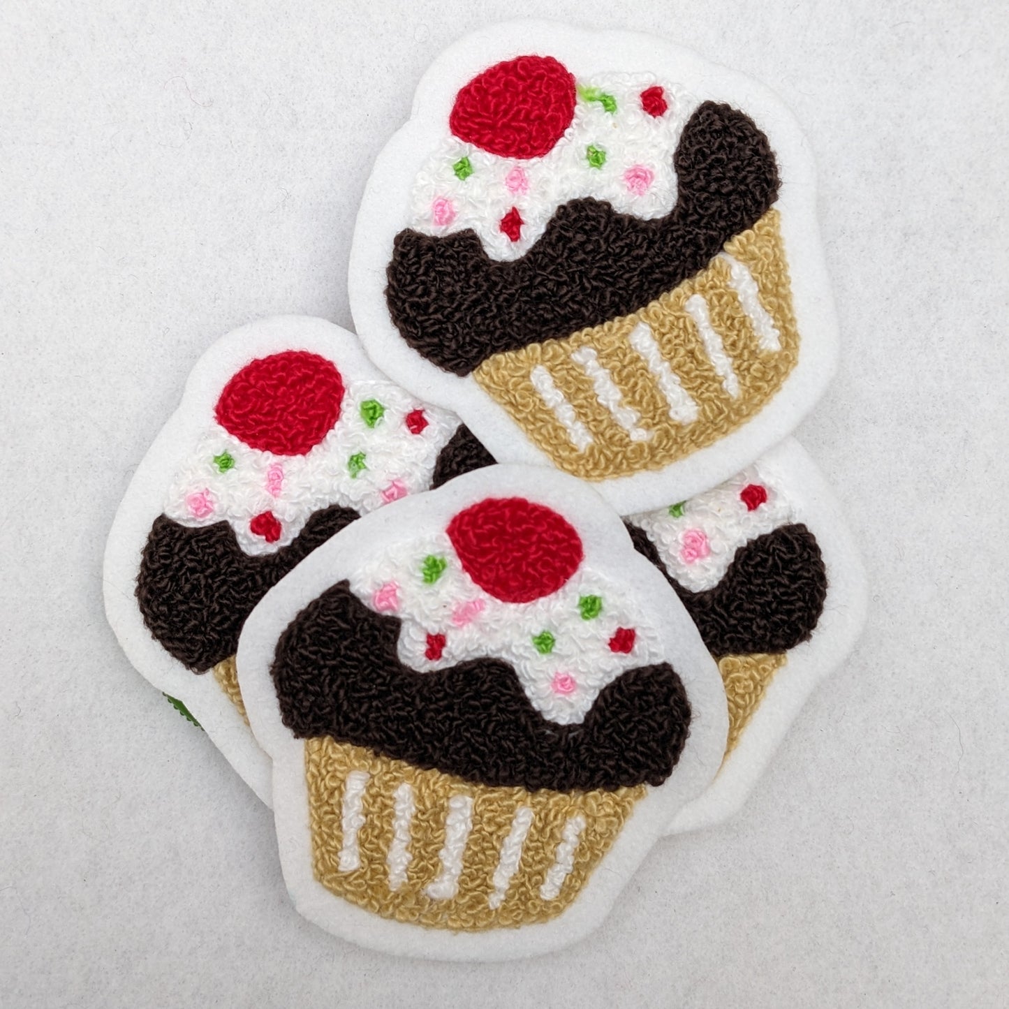 Chenille Cupcake Patch - Sew On