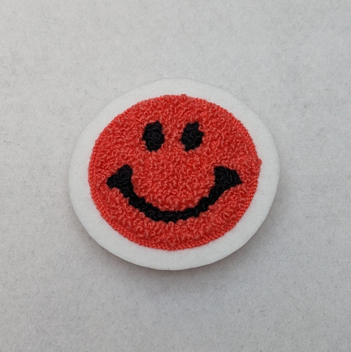 Cute Small Smiley Face Chenille Patch - Sew On - Available In Different Colors!