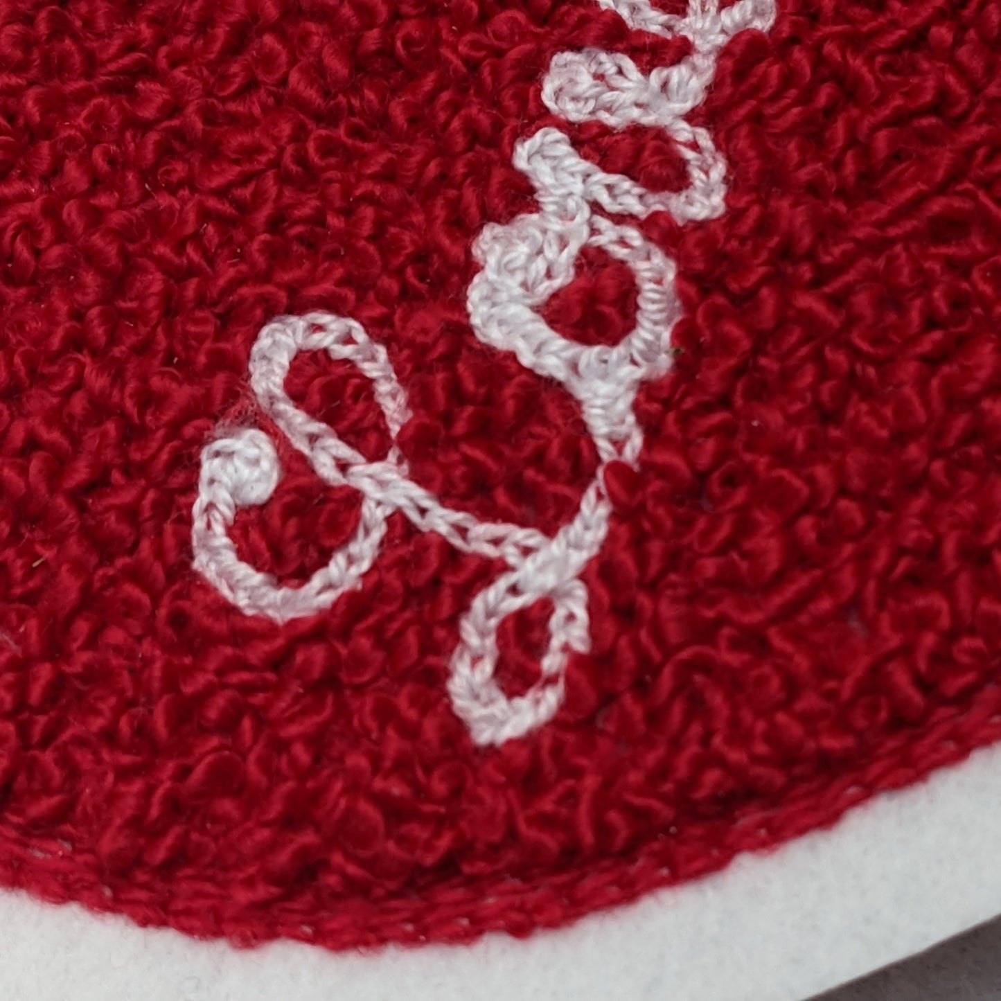 Loverboy Chenille Heart Patch On White Felt