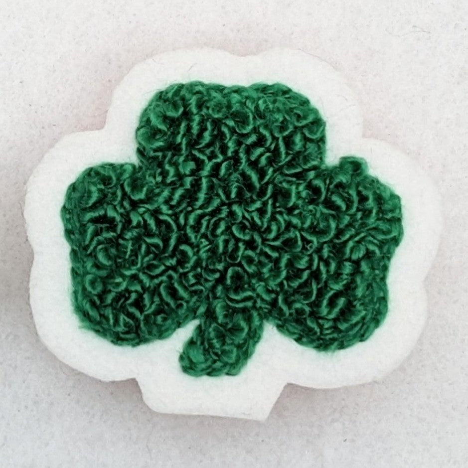 Tiny Chenille Lucky Clover Shamrock Patch - 1.5 inch