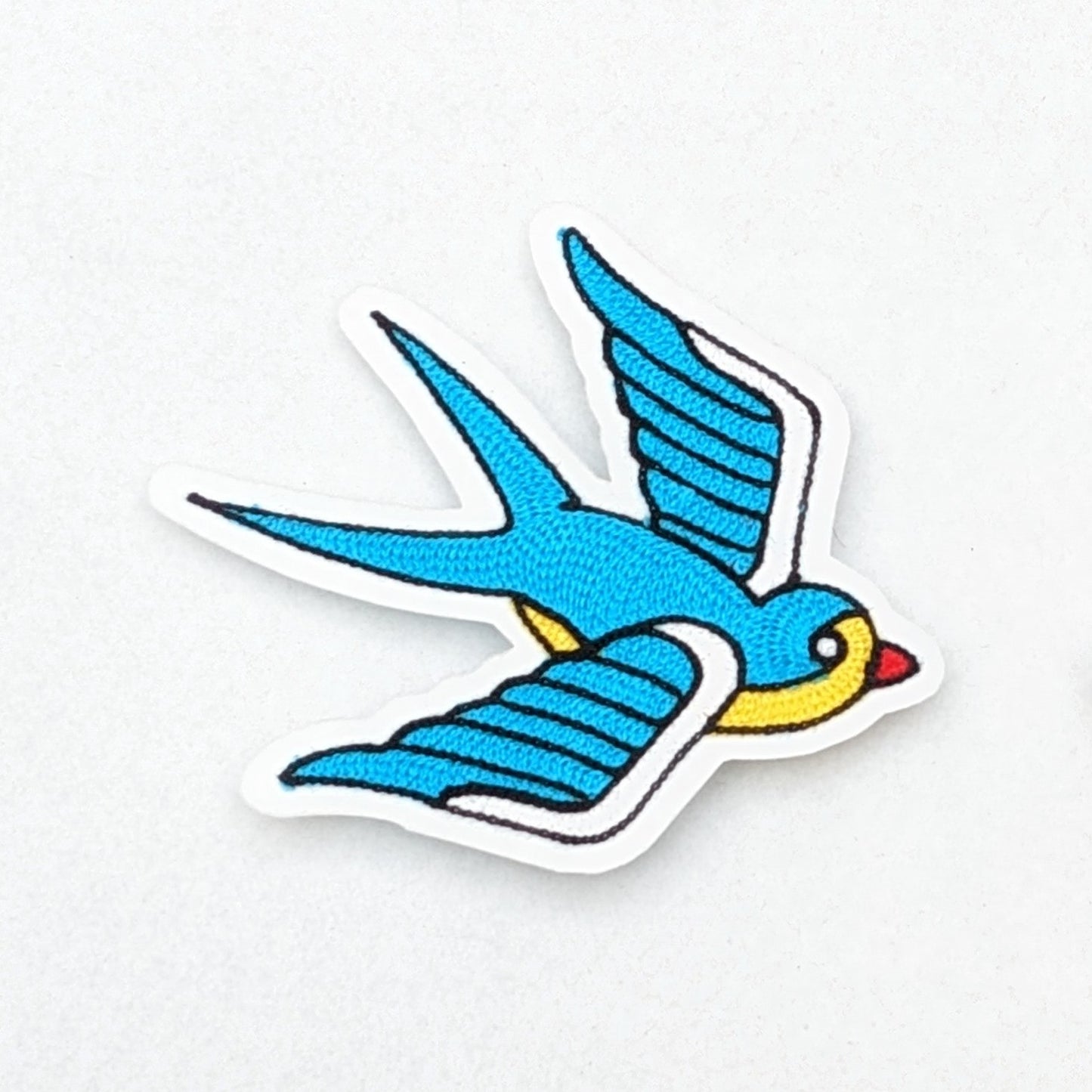 Vintage Style Chainstitch Swallow Patch - Sew On