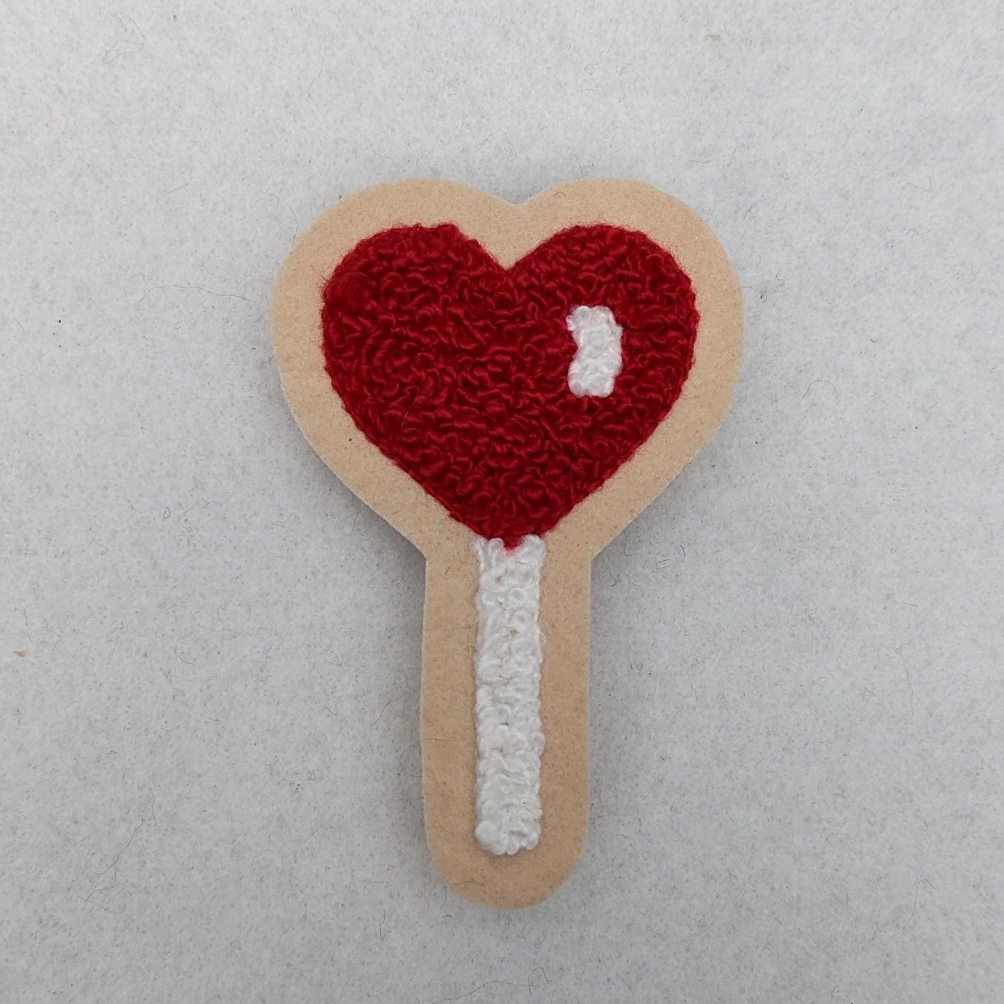 Heart Shaped Chenille Lollipop Patches!