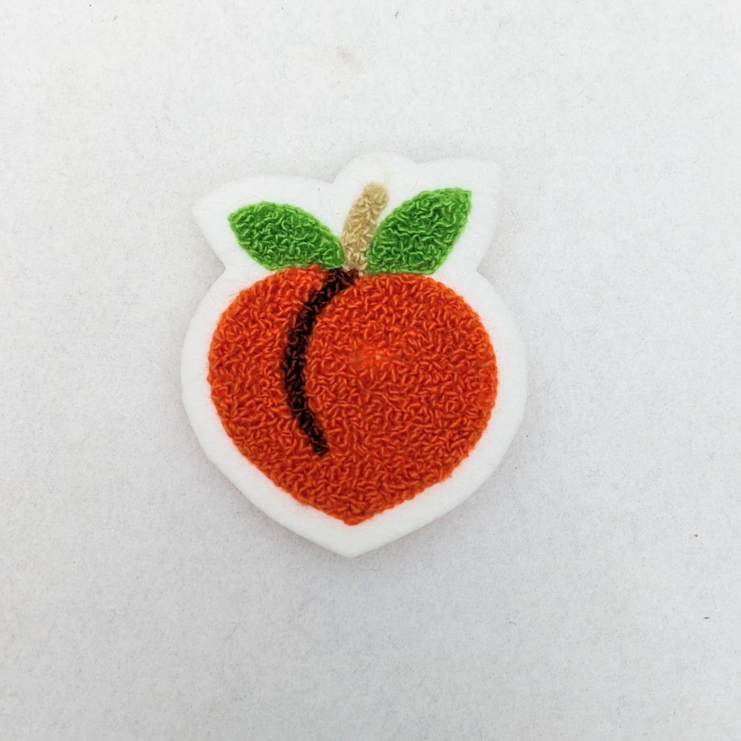 Chenille Juicy Peach Patch - Emoji
