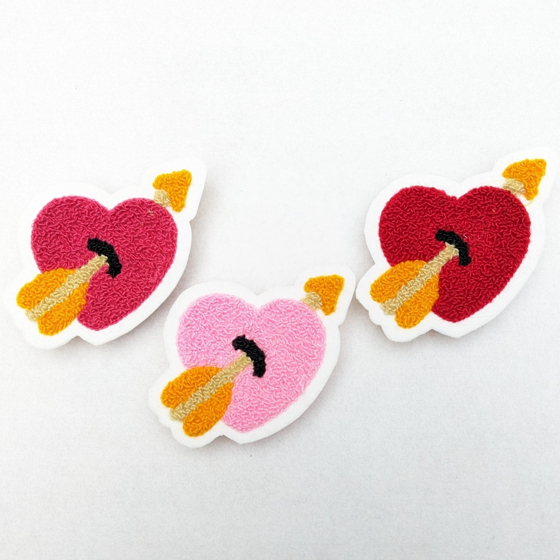 Chenille Arrow Heart Patch - Sew On - Available In Three Different Colors! - Pinsetter Alley