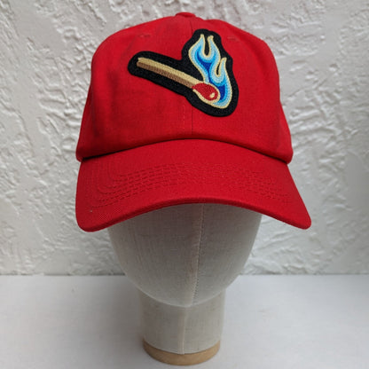 Chainstitch Match with Flame Patch on 6 Panel Low Profile Baseball Hat - Pinsetter Alley