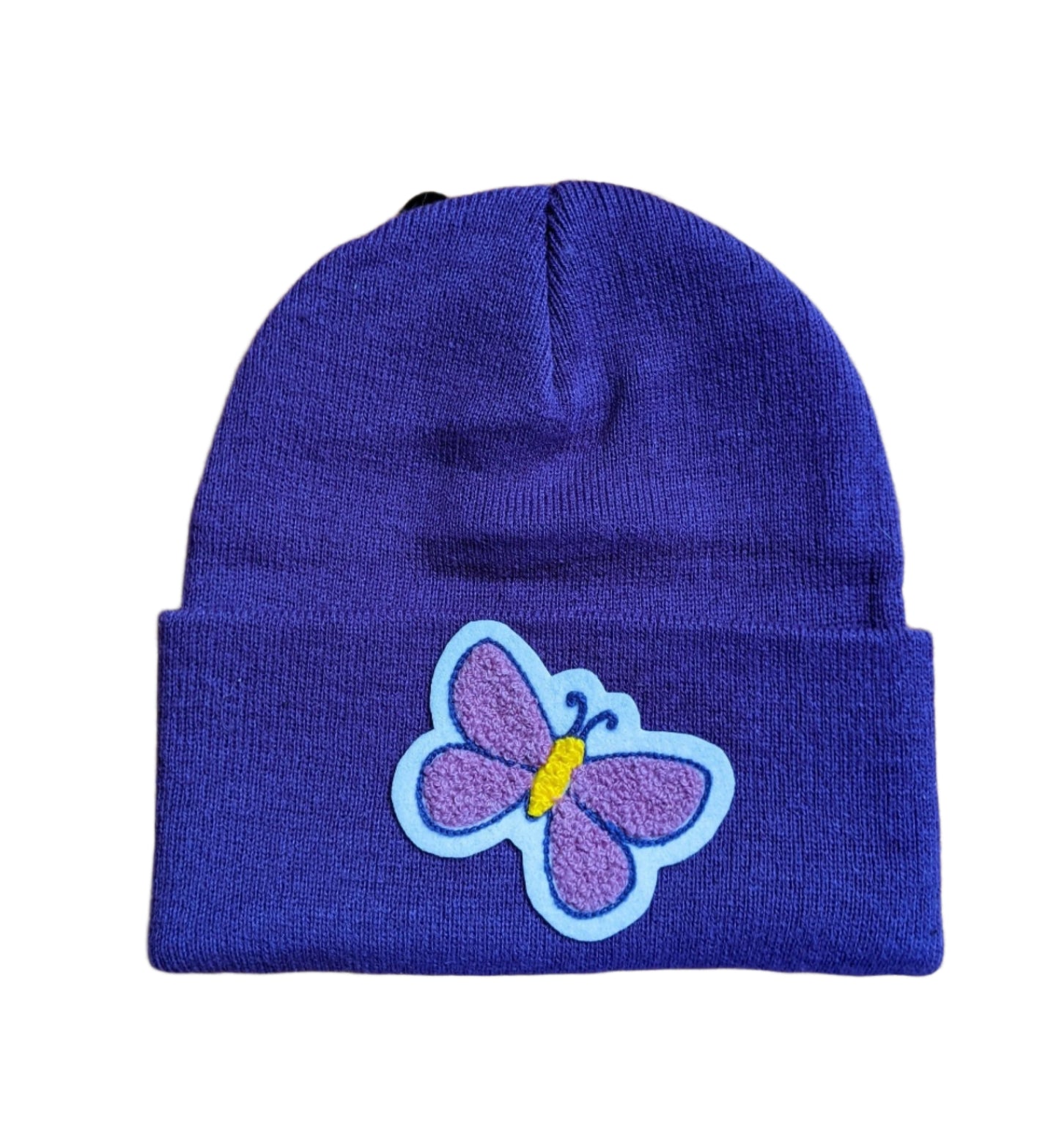 Beanie with Beautiful Butterfly Chenille Patch - Stocking Cap - Pinsetter Alley