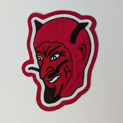 Chainstitch And Chenille Devil Patch- Sew On- Vintage Flash Style- Double Layer