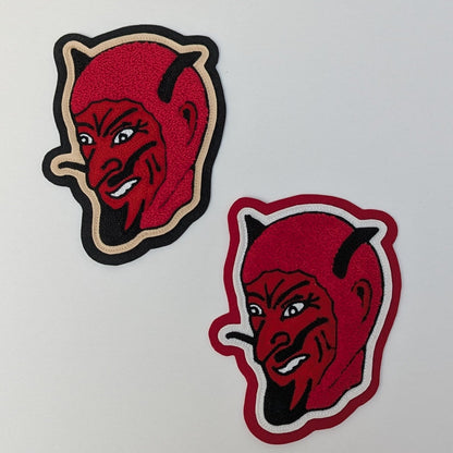 Chainstitch And Chenille Devil Patch- Sew On- Vintage Flash Style- Double Layer