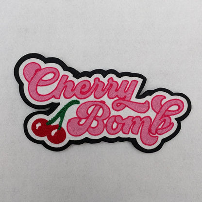 Cherry Bomb - Vintage Style Chainstitch and Chenille Patch - Large