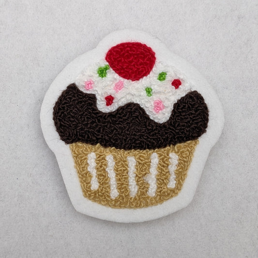 Chenille Cupcake Patch - Sew On