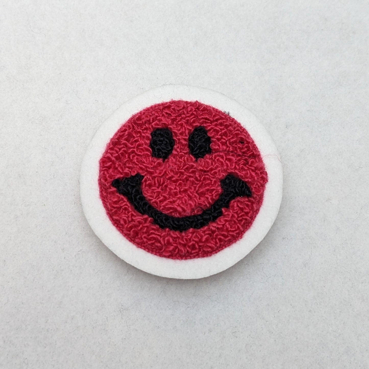 Cute Small Smiley Face Chenille Patch - Sew On - Available In Different Colors!