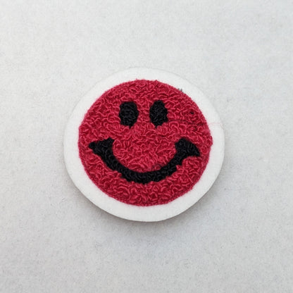 Cute Small Smiley Face Chenille Patch - Sew On - Available In Different Colors!