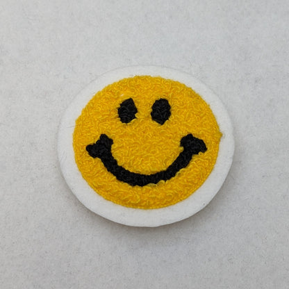 Cute Small Smiley Face Chenille Patch - Sew On - Available In Different Colors!