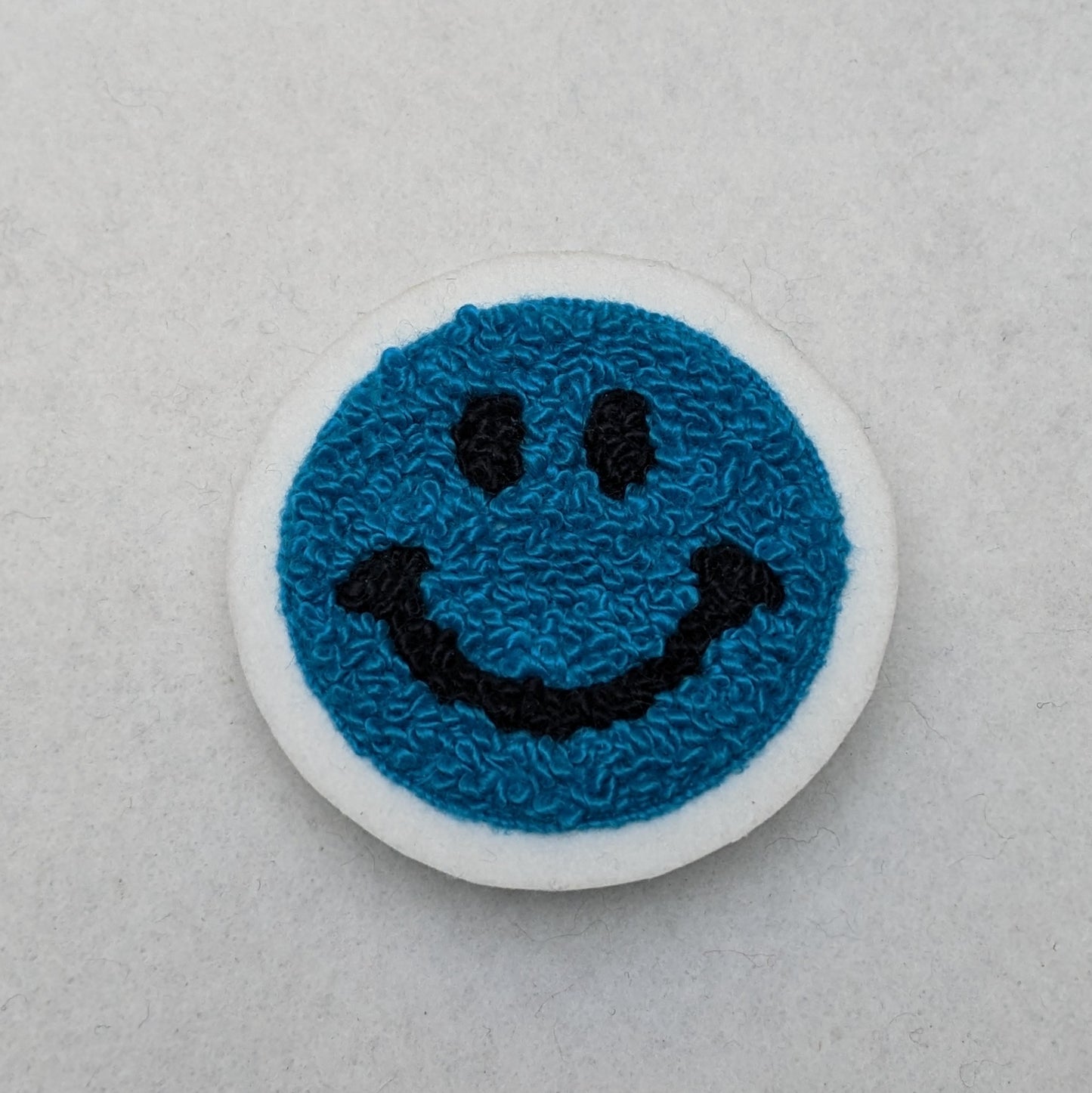 Cute Small Smiley Face Chenille Patch - Sew On - Available In Different Colors!