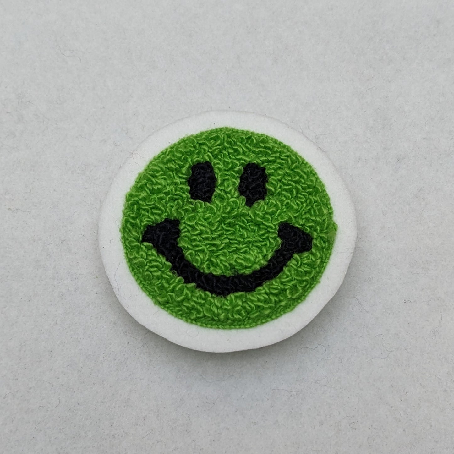 Cute Small Smiley Face Chenille Patch - Sew On - Available In Different Colors!
