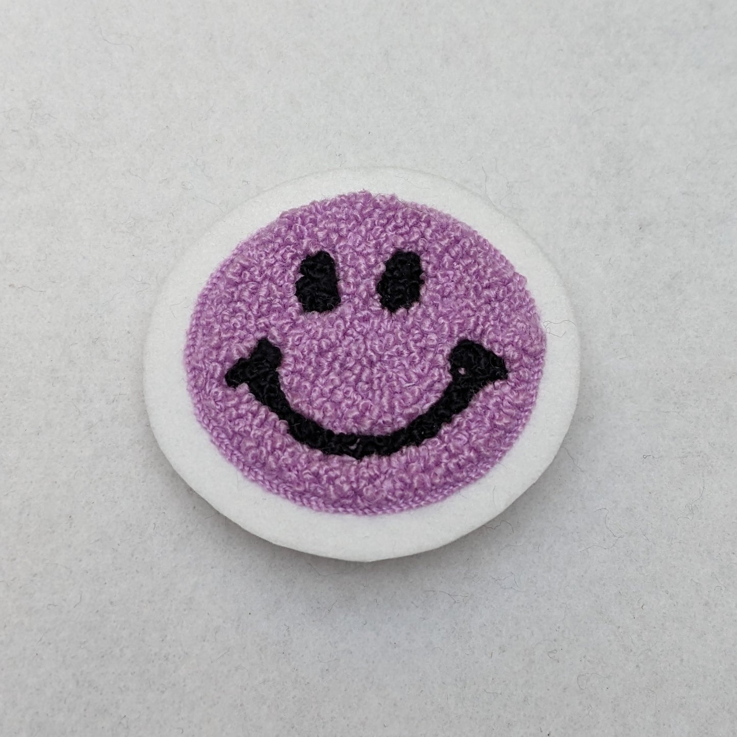 Cute Small Smiley Face Chenille Patch - Sew On - Available In Different Colors!
