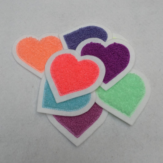 Super Cute Small Chenille Heart Patch - Sew On - New Limited Edition Colors!
