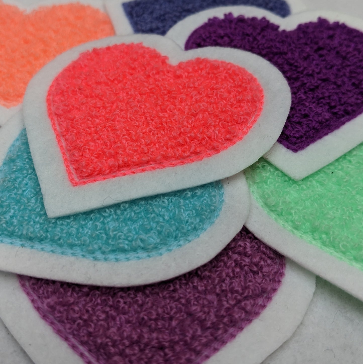 Super Cute Small Chenille Heart Patch - Sew On - New Limited Edition Colors!