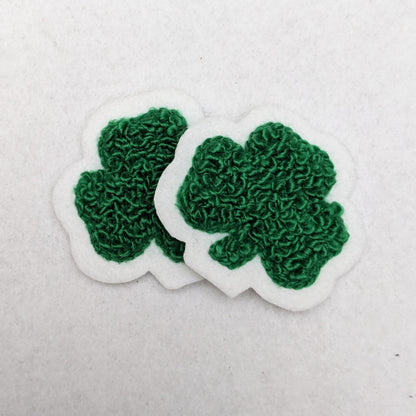 Tiny Chenille Lucky Clover Shamrock Patch - 1.5 inch