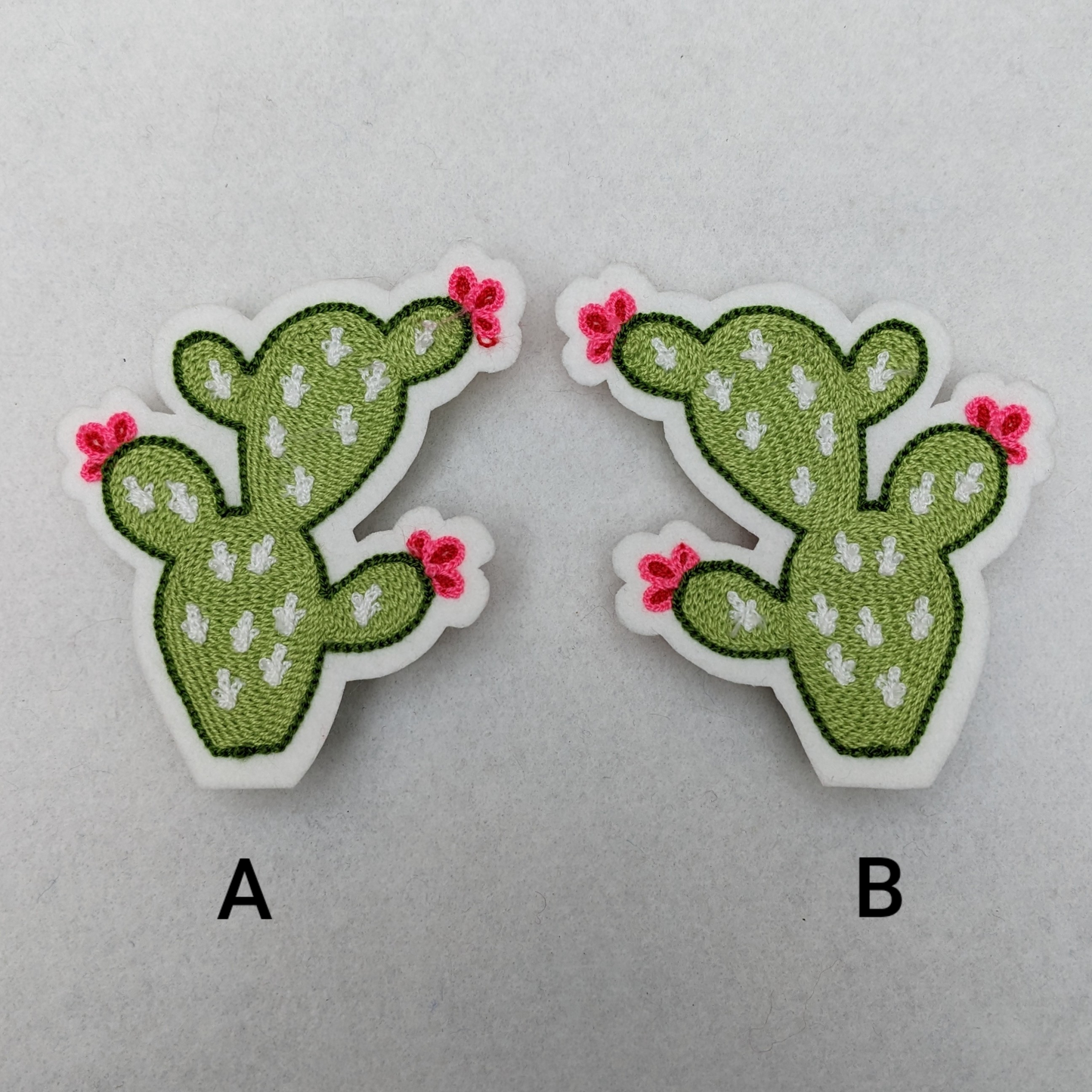 Vintage Style Chainstitch Pear Cactus Patch - Sew On