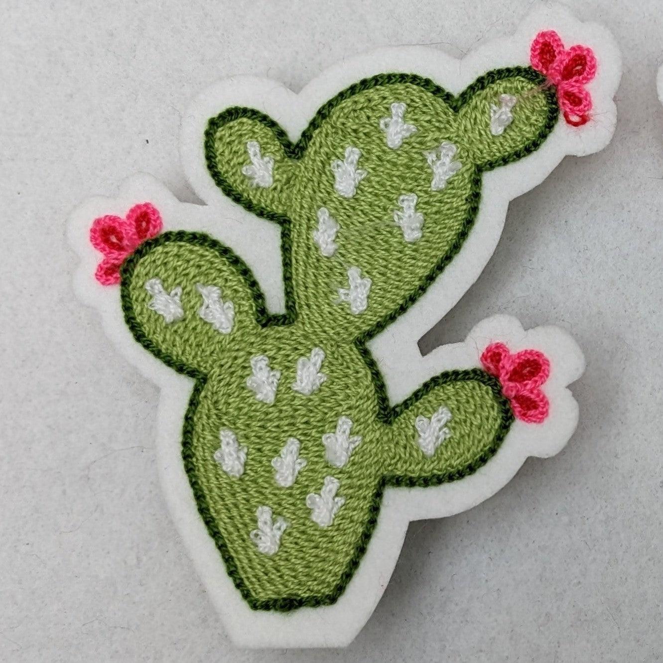Vintage Style Chainstitch Pear Cactus Patch - Sew On