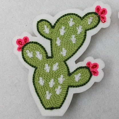 Vintage Style Chainstitch Pear Cactus Patch - Sew On