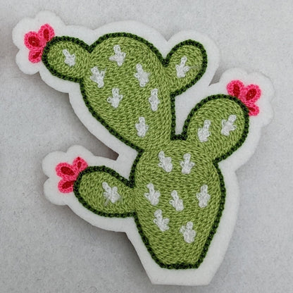 Vintage Style Chainstitch Pear Cactus Patch - Sew On