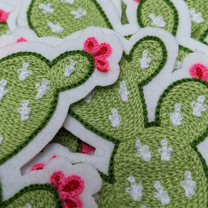 Vintage Style Chainstitch Pear Cactus Patch - Sew On