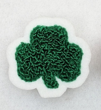 Tiny Chenille Lucky Clover Shamrock Patch - 1.5 inch