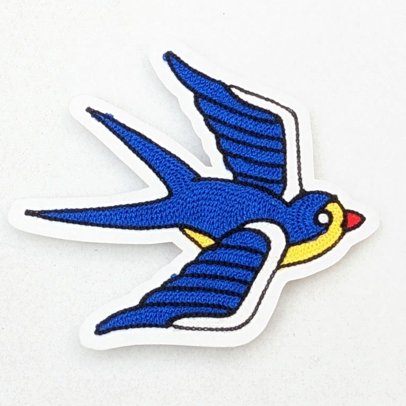 Vintage Style Chainstitch Swallow Patch - Sew On