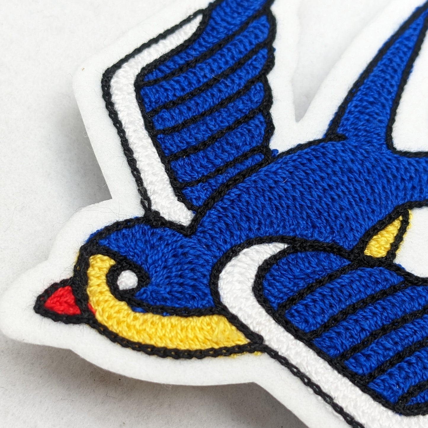 Vintage Style Chainstitch Swallow Patch - Sew On