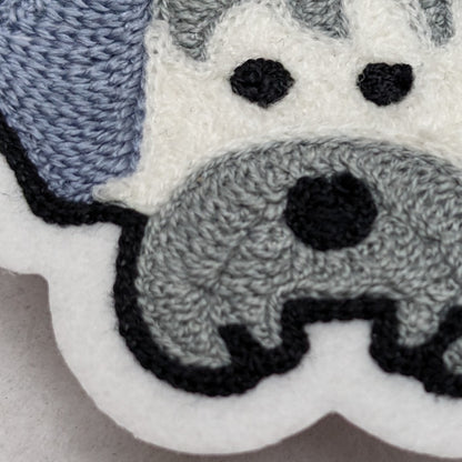 Cute Dog Patch - Chainstitch Vintage Style - Sew On Patch