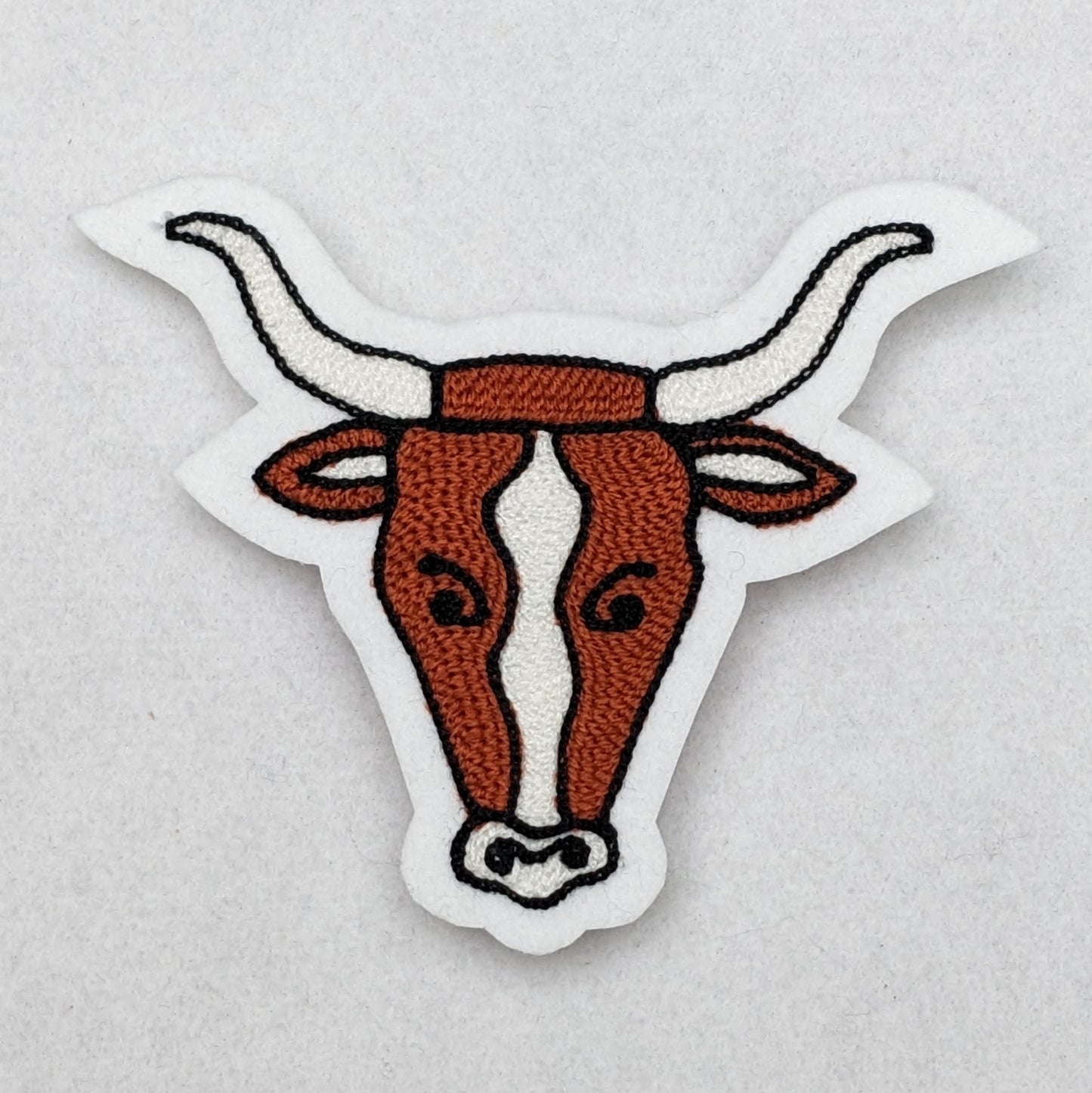 Vintage Style Chainstitch Steer Head Patch - Sew On