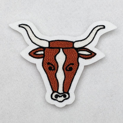 Vintage Style Chainstitch Steer Head Patch - Sew On