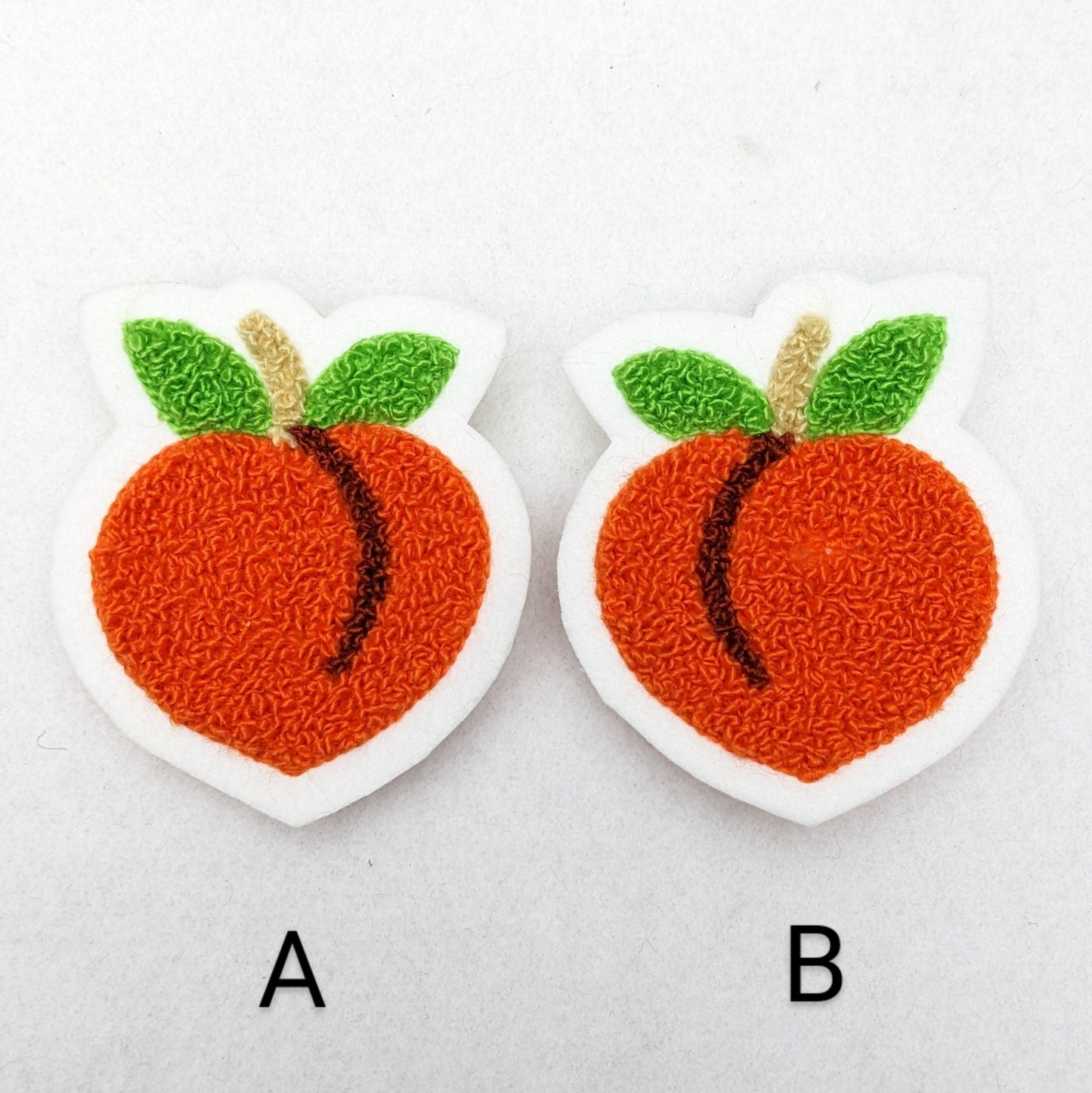 Chenille Juicy Peach Patch - Emoji