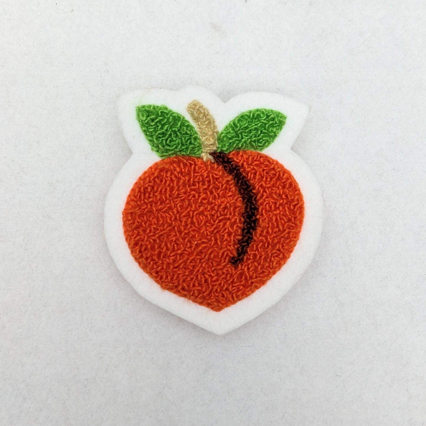 Chenille Juicy Peach Patch - Emoji