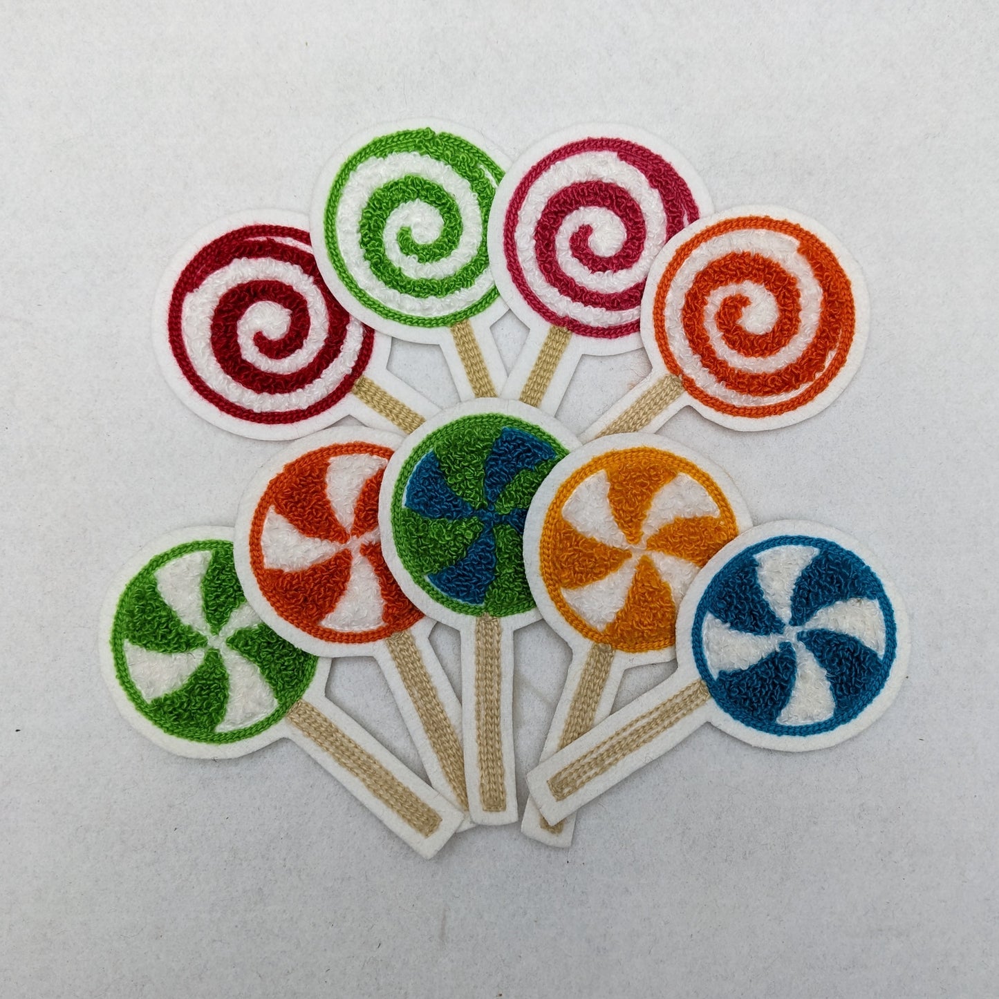 Sweet Treat Chenille Lollipop Letterman Style Patches!