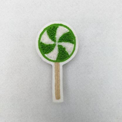 Sweet Treat Chenille Lollipop Letterman Style Patches!