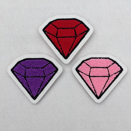 Chenille Diamond Patch - Sew On Jewel Shape - New!