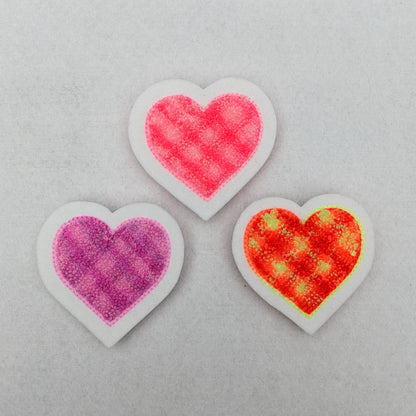 Plaid Chenille Small Heart Patch - Sew On