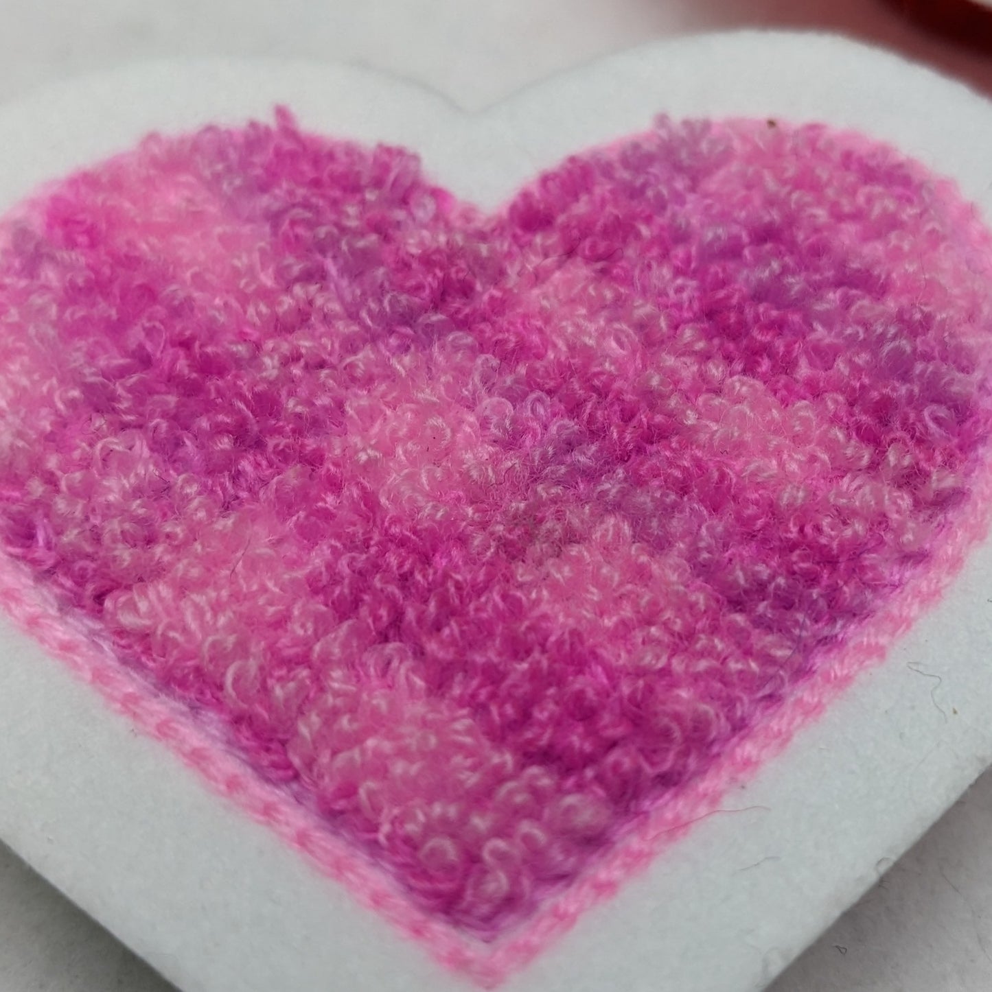 Plaid Chenille Small Heart Patch - Sew On
