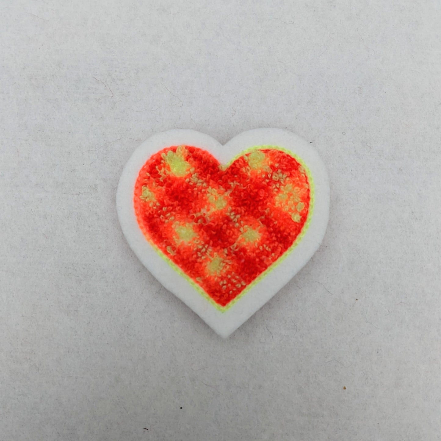 Plaid Chenille Small Heart Patch - Sew On