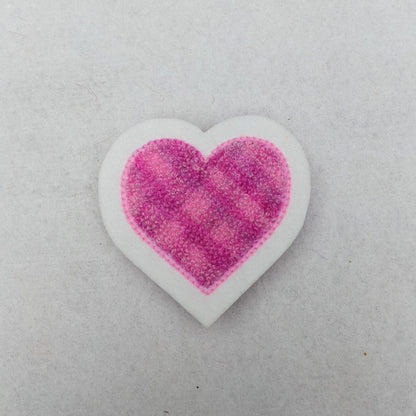 Plaid Chenille Small Heart Patch - Sew On