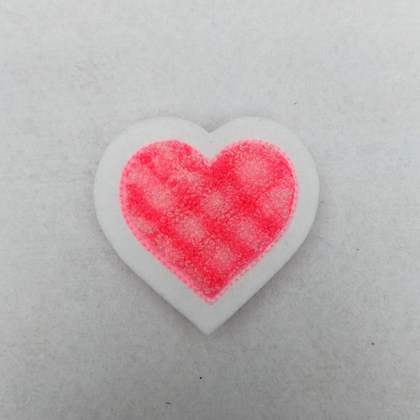 Plaid Chenille Small Heart Patch - Sew On