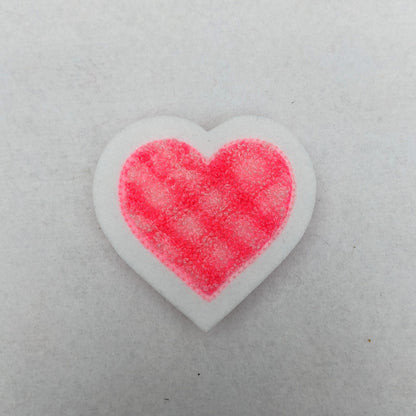 Plaid Chenille Small Heart Patch - Sew On