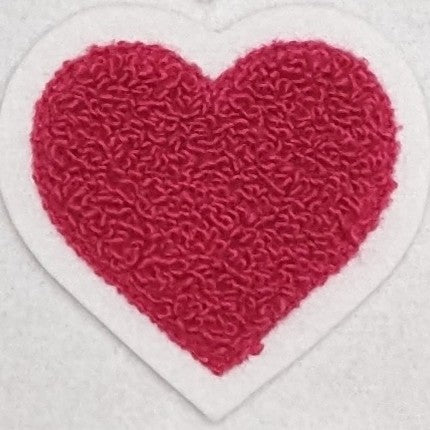 Super Cute Small Chenille Heart Patch - Sew On - Available In Different Colors!