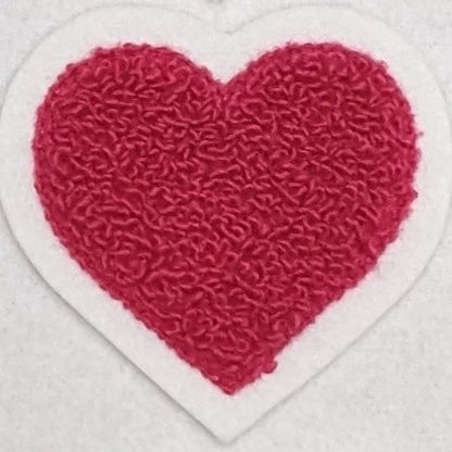 Super Cute Small Chenille Heart Patch - Sew On - Available In Different Colors!