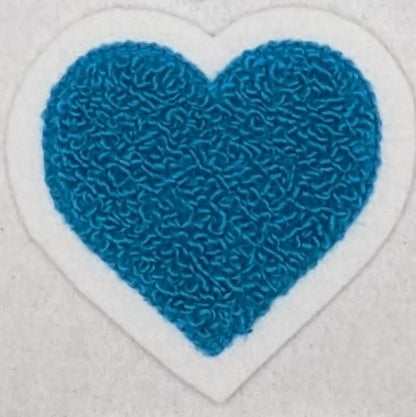 Super Cute Small Chenille Heart Patch - Sew On - Available In Different Colors!